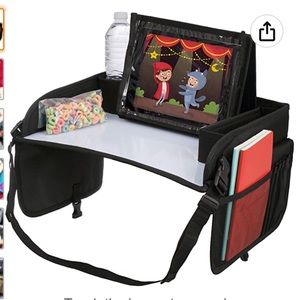 Lusso Travel Tray Kids Car Seat Activity Station Black Tablet Holder